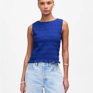 Madewell Smocked Boatneck Tank
